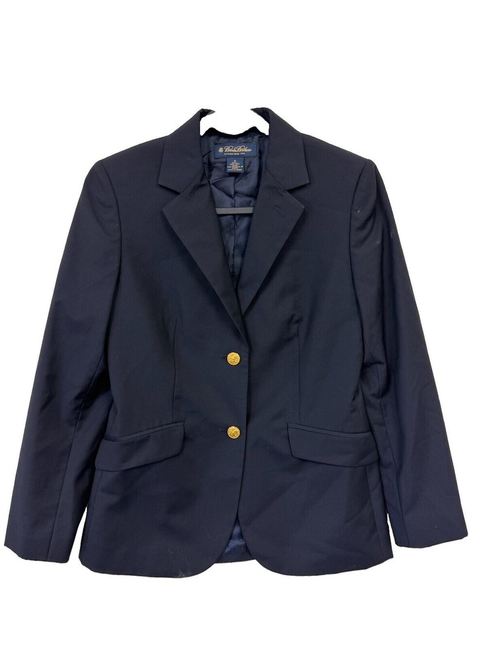 Brooks Brothers Women’s 0 Navy 100% Wool Blazer Gold Buttons Preppy